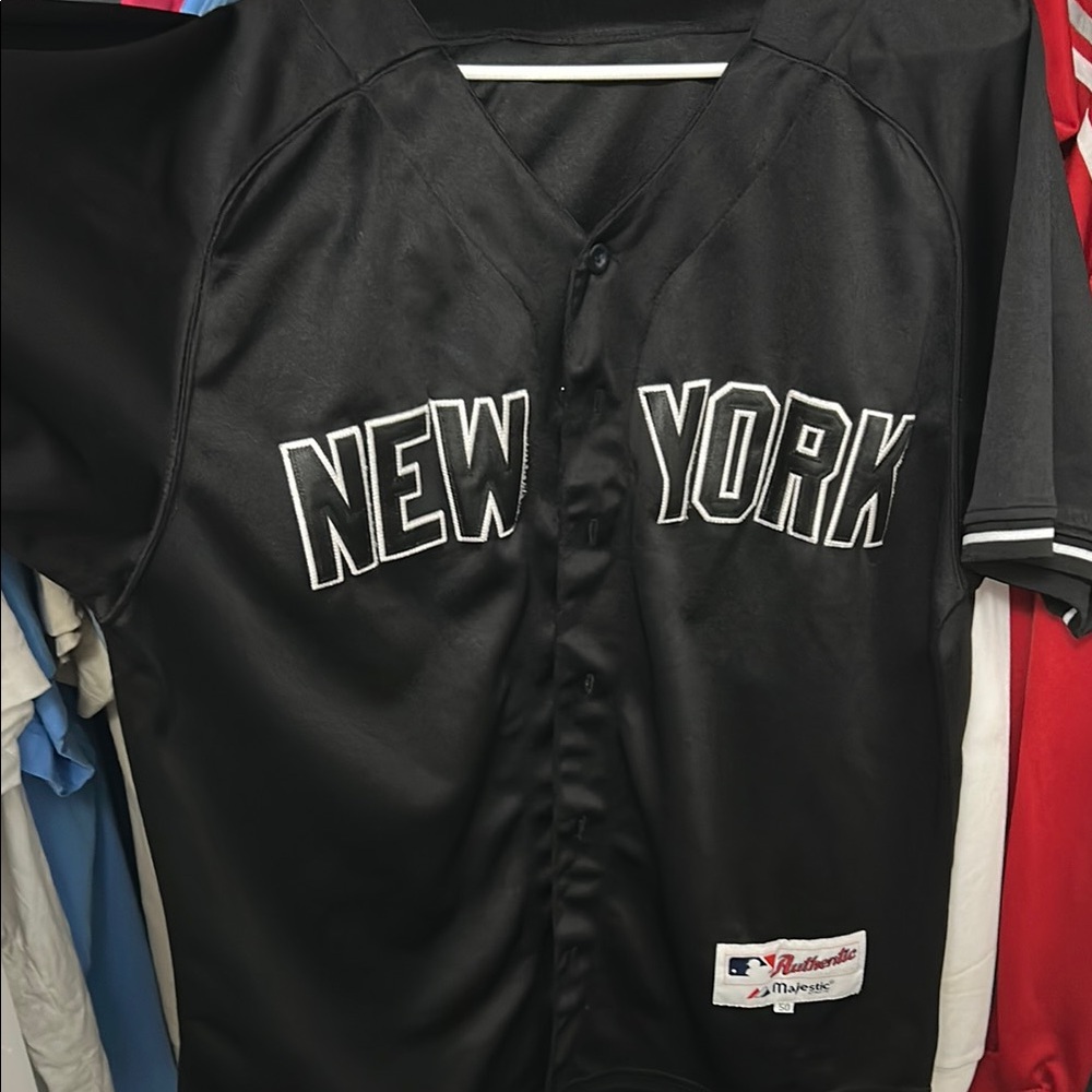 New York Yankees Majestic Black New York Baseball Jersey #13 MLB authentic sz50